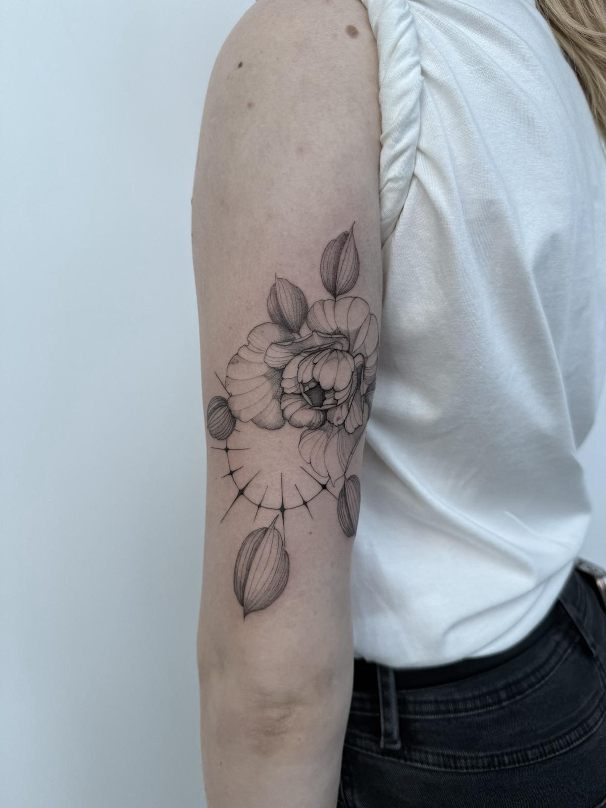 Floral Fineline Tattoo